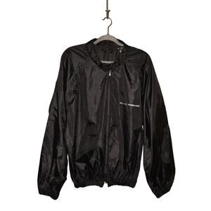 FRANK THOMAS $100 Waterproof Windbreaker Spell-Out Riding Jacket Black Men's XXL